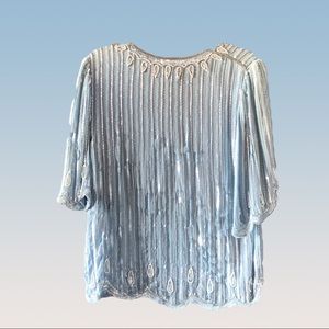 VINTAGE 100% Silk Beaded Blouse